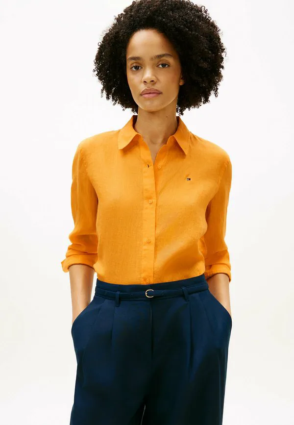 Базовая блузка на пуговицах Tommy Hilfiger, Orange Flash