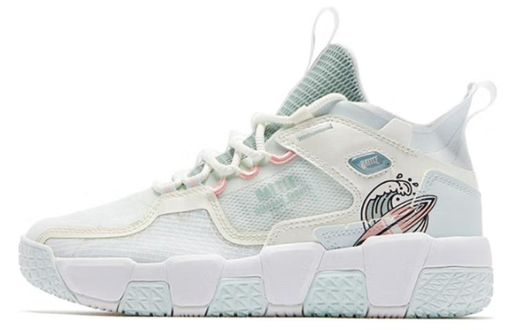 

QIAODAN Женские низкие баскетбольные кроссовки Non-slip Breathable And Wear-resistant светло-серые с зеленым