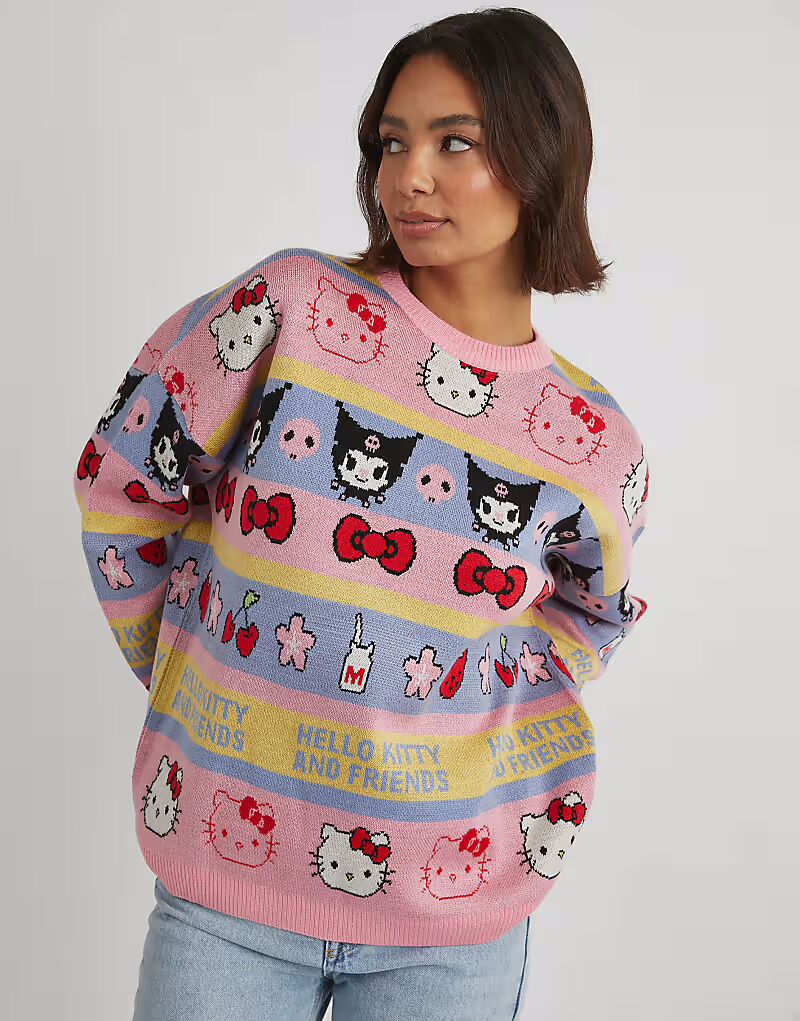 

Skinnydip London Hello Kitty Полосатый вязаный джемпер