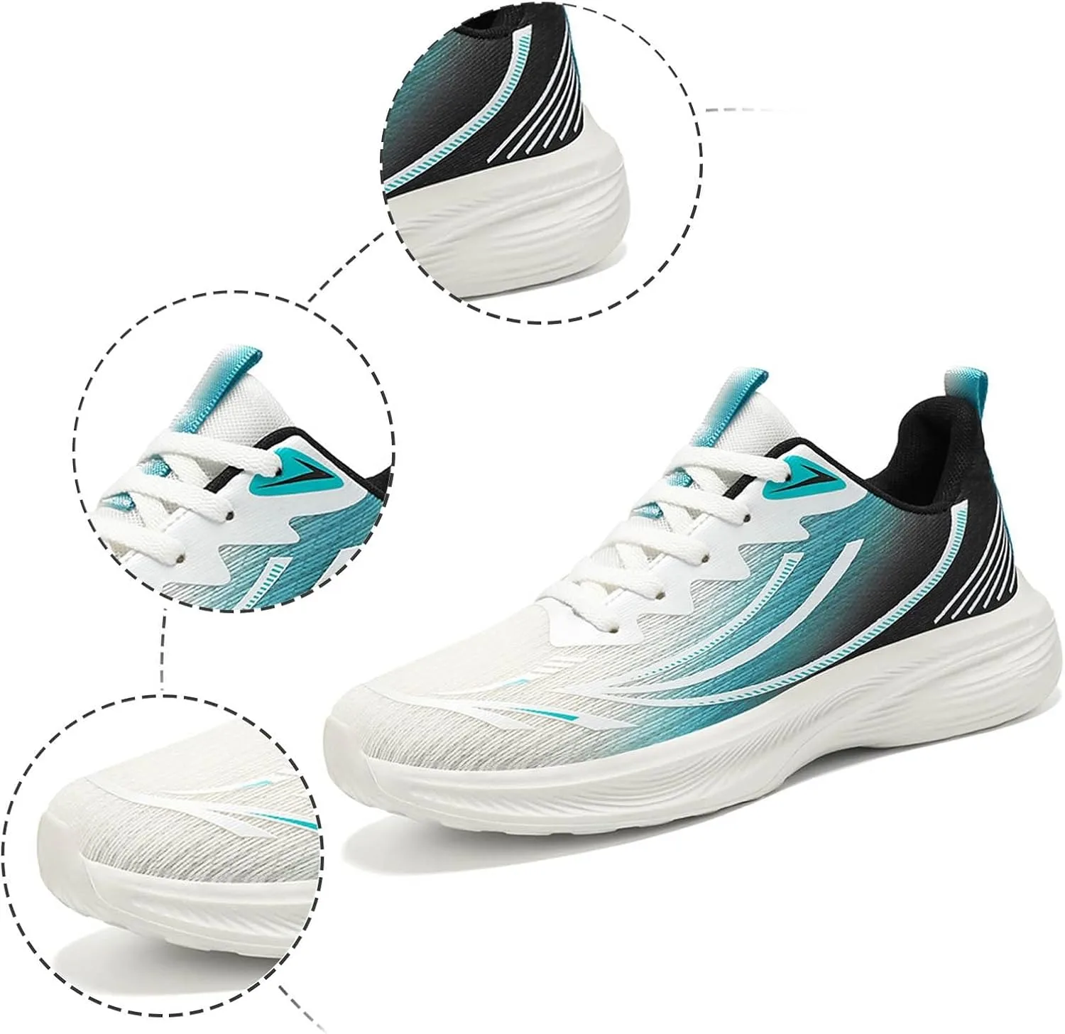 Летние кроссовки Herren - Schuhe fur Herren Sport - Herrenschuhe Sneakers Mode Atmungsaktive Mesh-Schuhe Bequeme Trendschuhe Laufschuhe mit weicher Unterseite Generic, белый — фото 4