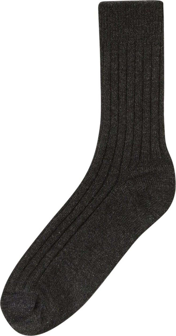 

Носки Auralee Cashmere Low Gauge 'Charcoal', черный