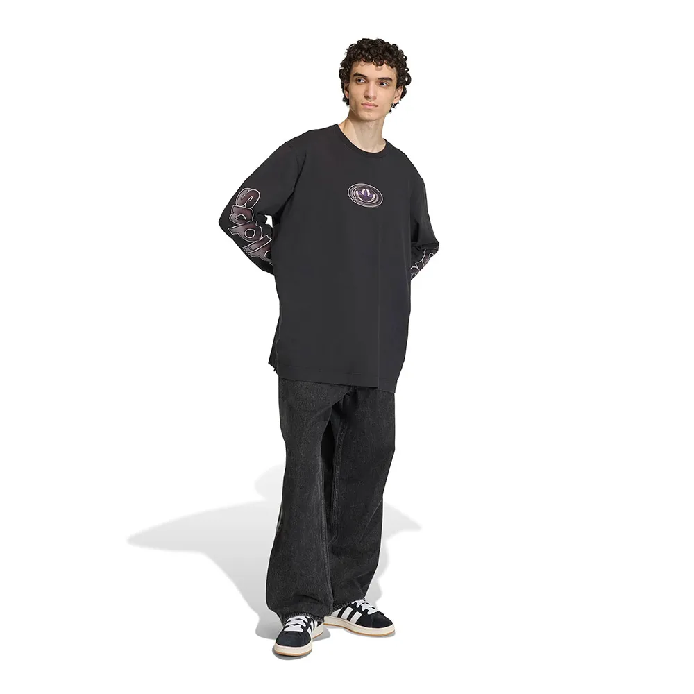 Футболка с длинным рукавом adidas Originals Graphic, черный — фото 4