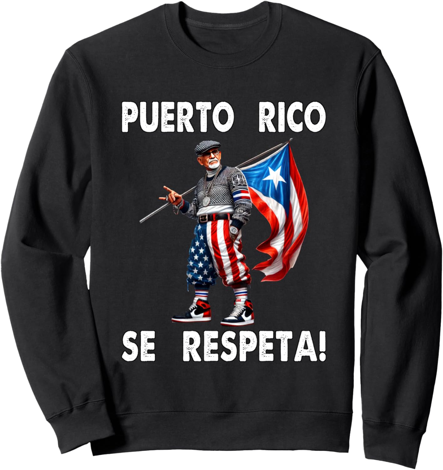 

Толстовка с флагом Puerto Rico Se Respeta Abuelo Boricua, черная Puerto Rico Se Respeta Collection, More Here