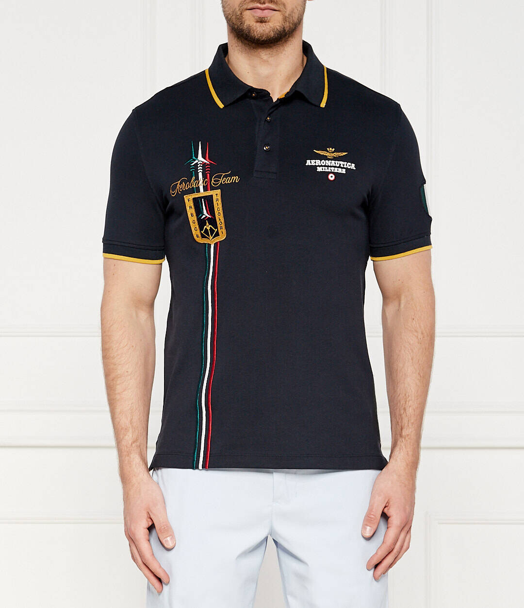 

Поло Aeronautica Militare Regular Fit stretch, темно-синий