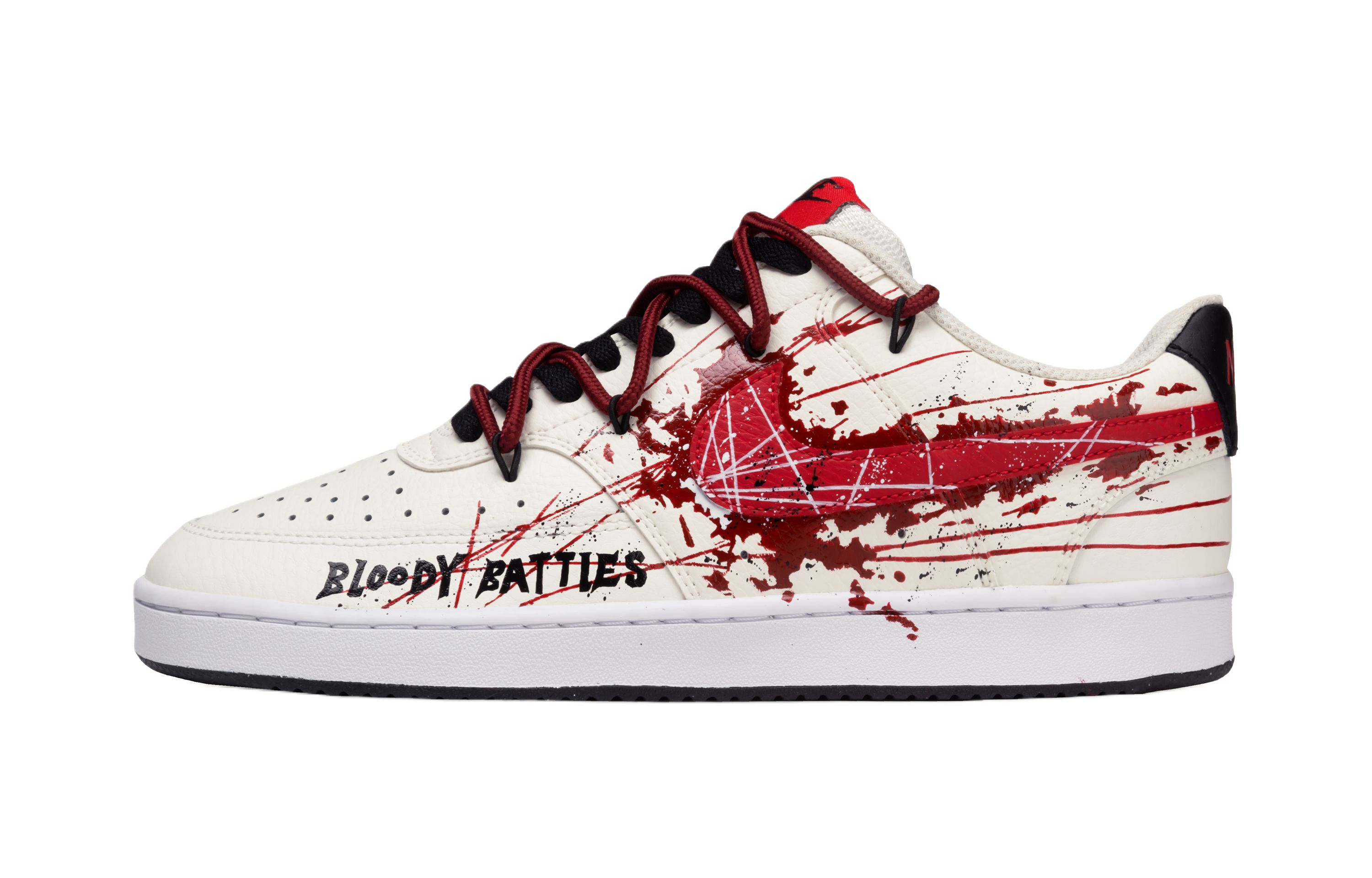 

Nike Court Vision 1 Low top Skateboard Shoes Men's White Red