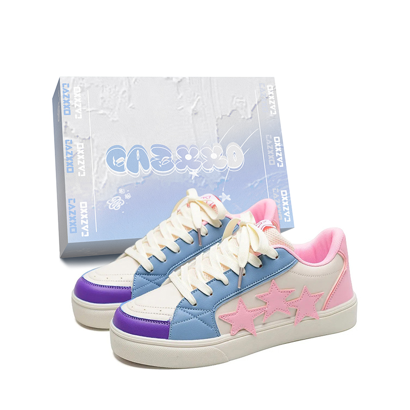 

CAZXXO Низкие скейтерские кроссовки унисекс бело-сине-красные, цвет White Blue Red