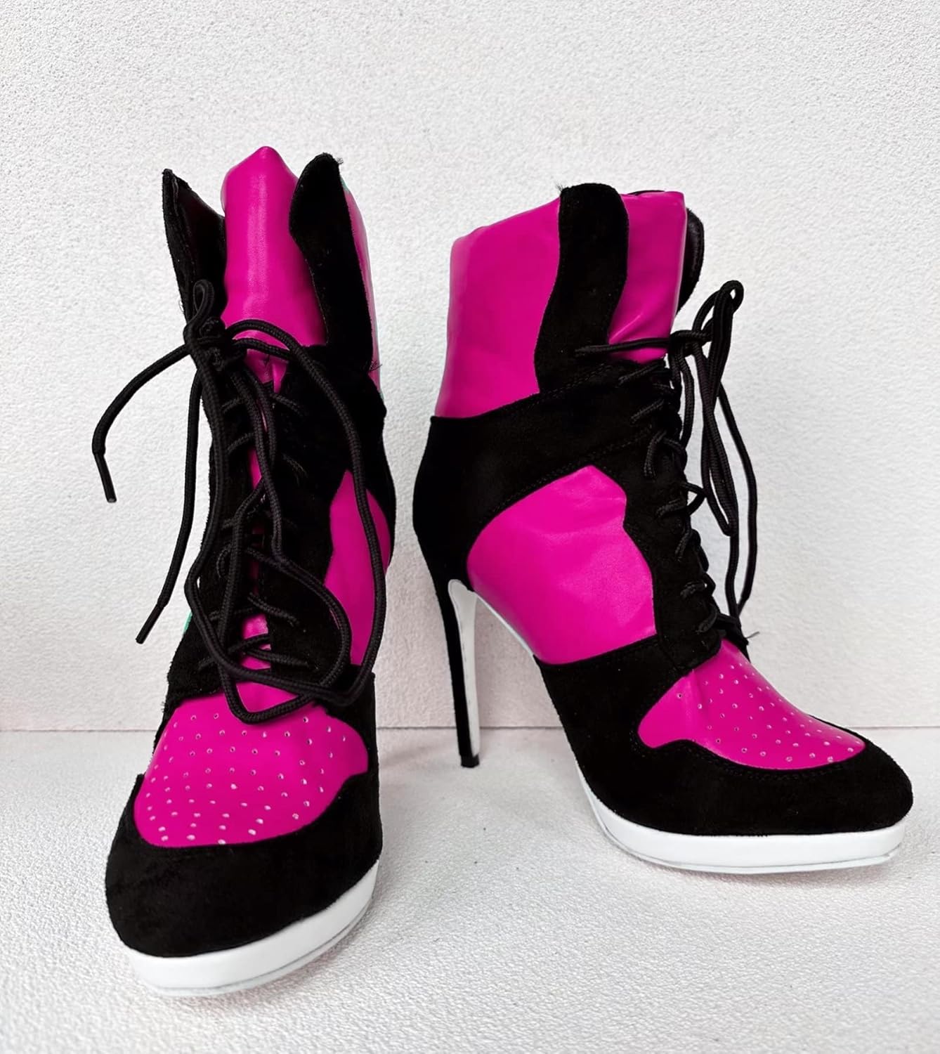 Ботильоны Frankie Hsu Stiletto Sport с высокой шпилькой для баскетбола, черные замшевые классические белые кроссовки-бутсы, дизайнерская обувь больших размеров для женщин и мужчин — фото 4