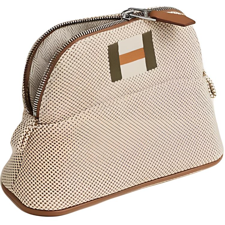 

HERMES Хлопковая дорожная сумка для хранения женская серо-бежевая