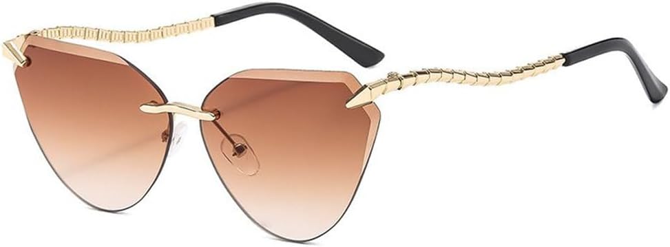 

Женские солнцезащитные очки без оправы 2027 года. Модные солнцезащитные очки без металлической оправы для женщин. Винтажные очки. Защита от ультрафиолета UV400 MTZJH, 3