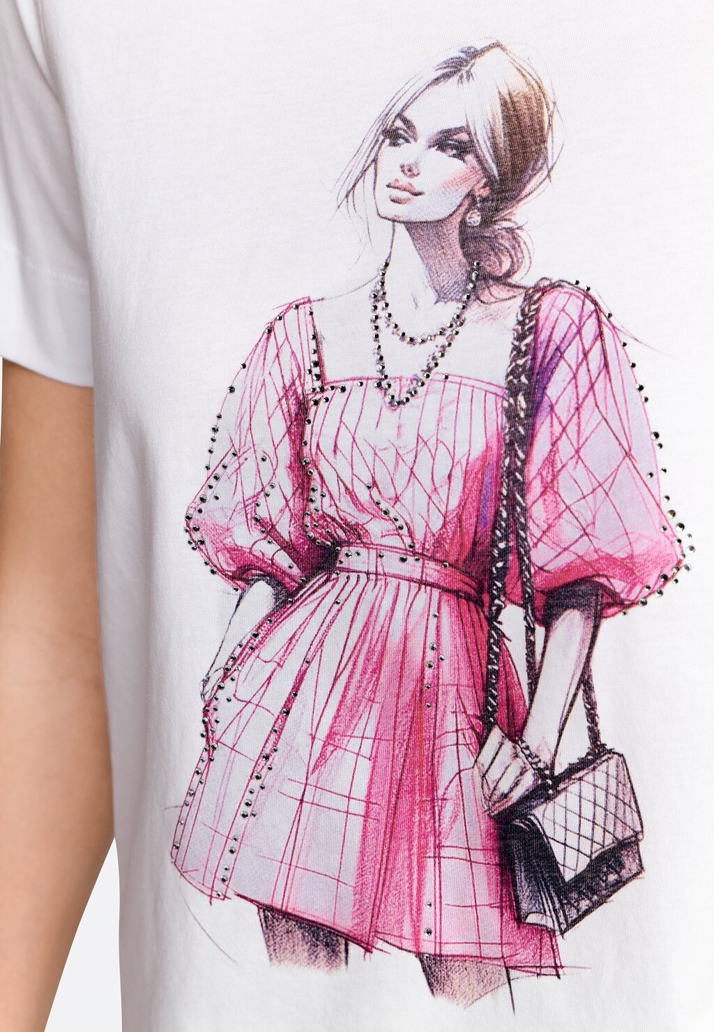 

Принт на футболке Mit Strassverzierung Rich & Royal, белый