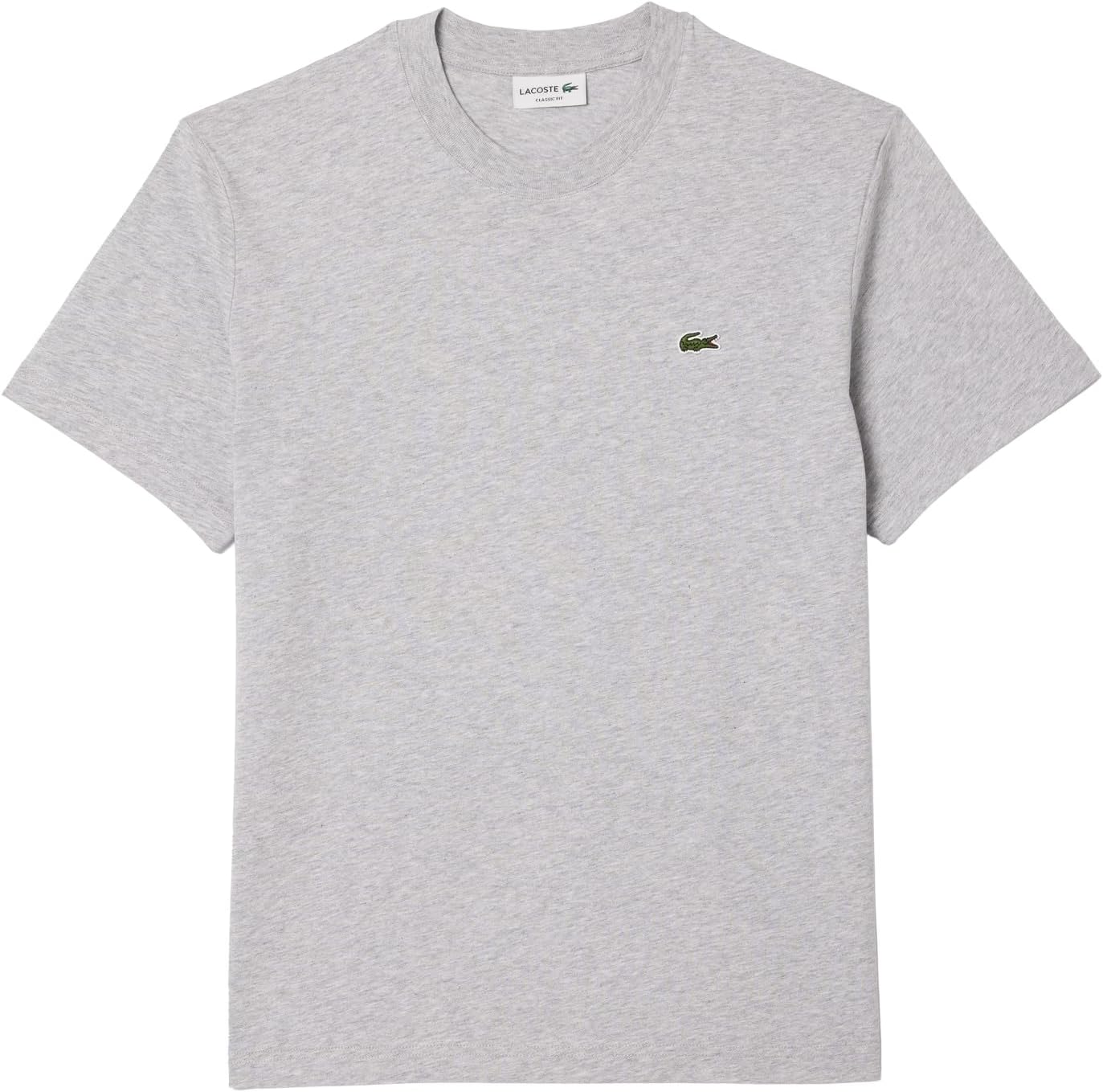 Мужская хлопковая футболка с логотипом Lacoste, Grey Chine — фото 4