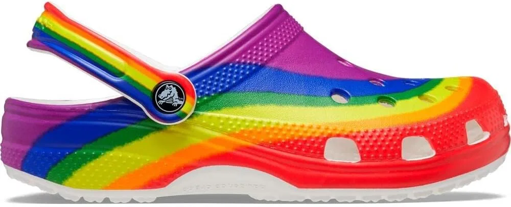 Классические деревянные сабо Crocs унисекс с цветочным принтом, 2-Rainbow Straps — фото 2