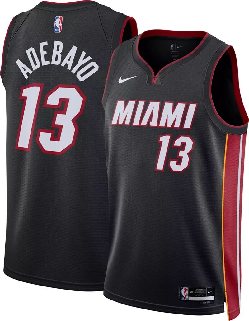 

Мужская черная майка Nike Miami Heat Bam Adebayo #13 Dri-FIT Swingman