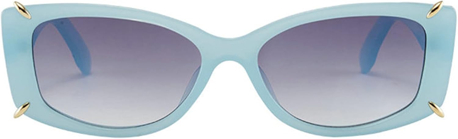 

Солнцезащитные очки Willochra Square с толстым металлическим декором для женщин, модные солнцезащитные очки прямоугольной формы с градиентным покрытием для активного отдыха, C4