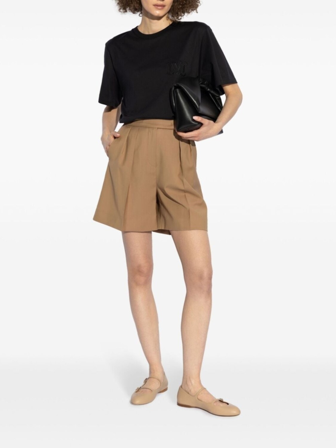 

Max Mara футболка с вышитой монограммой, черный