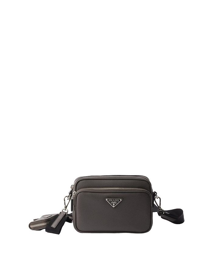 

Сумка через плечо из кожи Saffiano Prada, серый