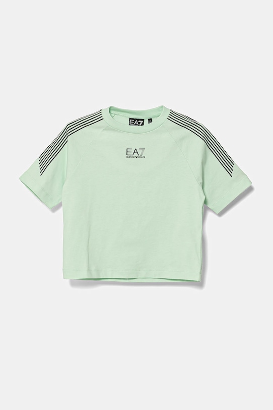 

Детская хлопковая футболка Ea7 Emporio Armani, зеленый