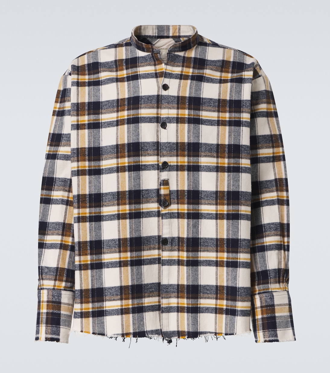 

Клетчатая хлопковая рубашка Greg Lauren, кэмел