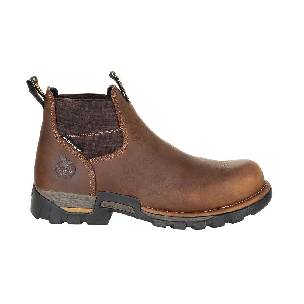 Georgia Boots Eagle One Мужские водонепроницаемые рабочие ботинки Челси со стальным носком, коричневый — фото 2