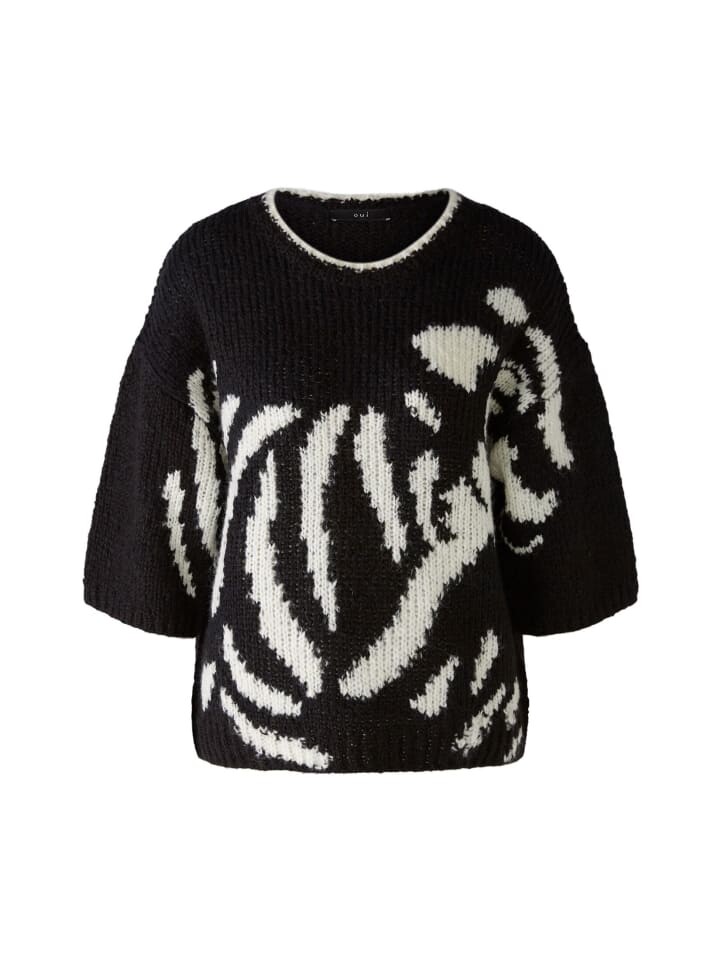 

Пуловер Oui Pullover, цвет black offwhite