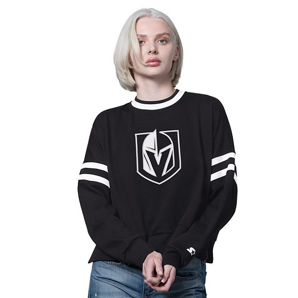 

Женский черный свитшот cropped Vegas Golden Knights Starter