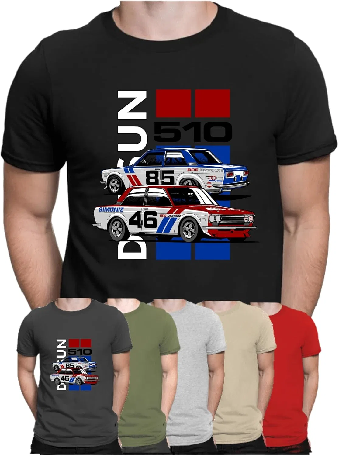 Футболка Datsun 510, футболка для фанатов BRE, футболка с изображением автомобиля