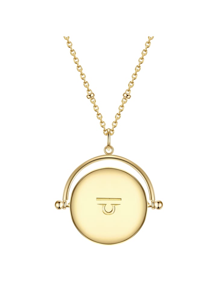 

Glanzstücke München Колье со знаком зодиака Весы, серебро 925 пробы, цирконий в желтом золоте