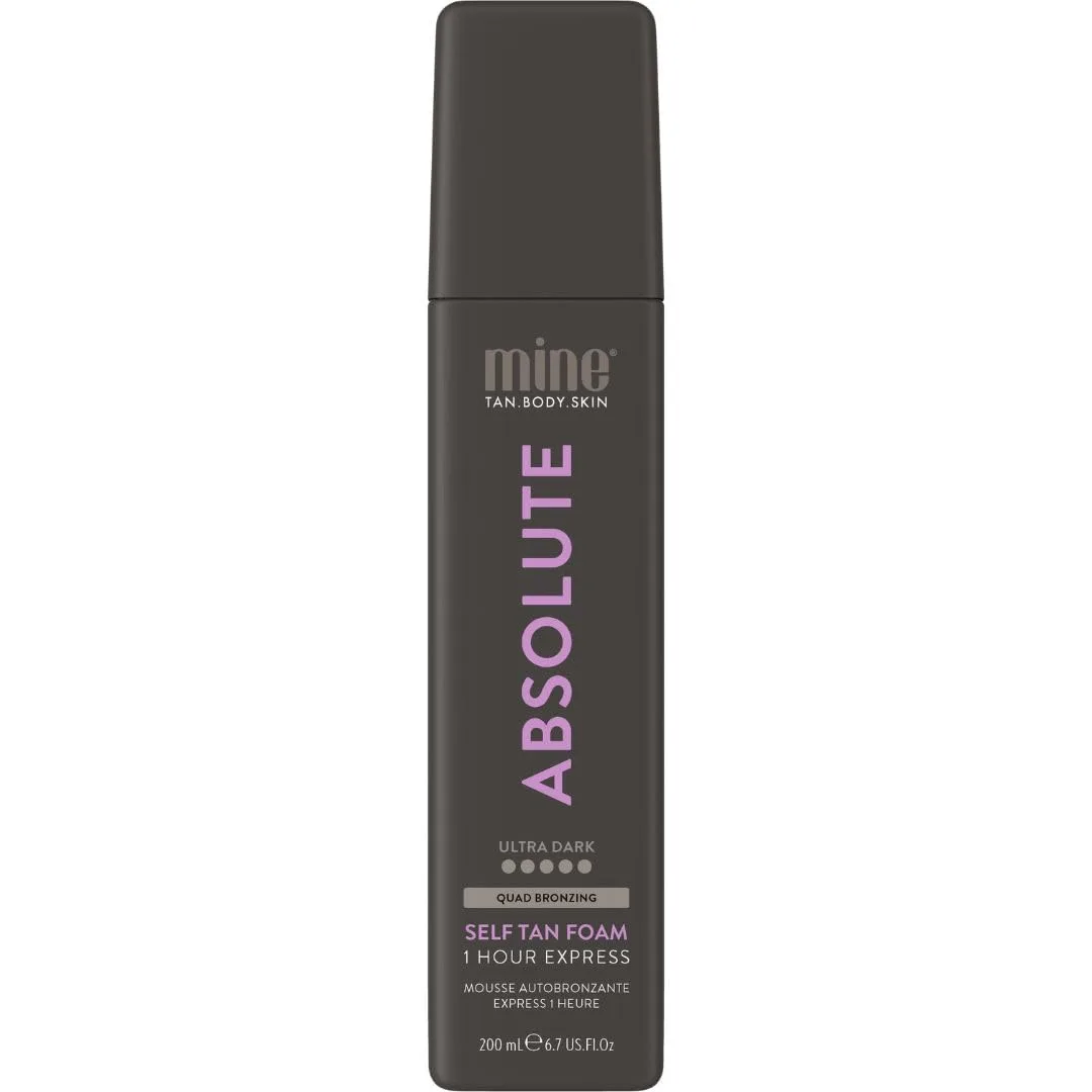 Minetan Self Tan Foam Absolute - экспресс-автозагар за 1 час, мусс для самого темного бронзового оттенка, для лица и тела, увлажняющее сияние, vegan, без парабенов, 200 мл 198 мл (1 шт.) Minetan Body.Skin, Ultra Dark