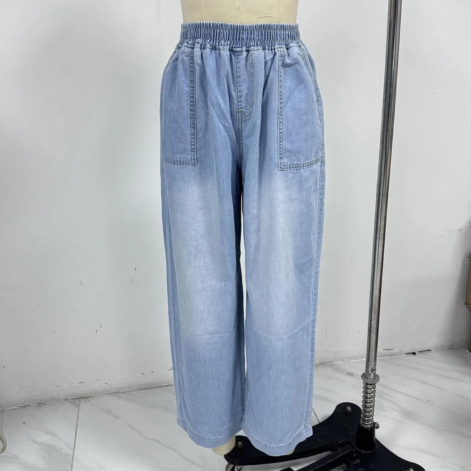 Джинсы свободные Baggy, светло-синий — фото 3