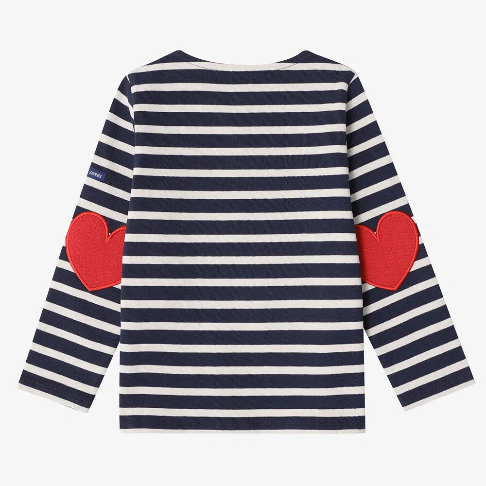 Детский лонгслив Saint James Kids Vaujany E (4-12 лет), морской/экрю