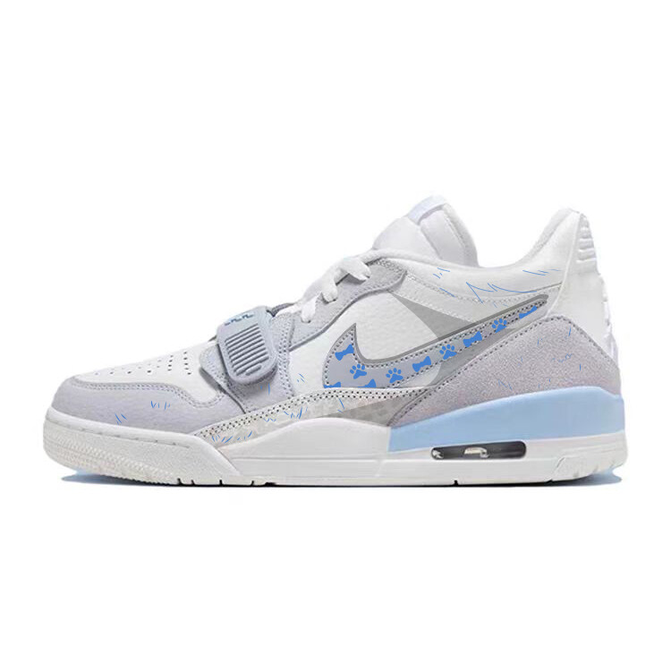 

Кроссовки Air Jordan 1 Vintage Basketball Shoes Men Low-top Grey/white, серый