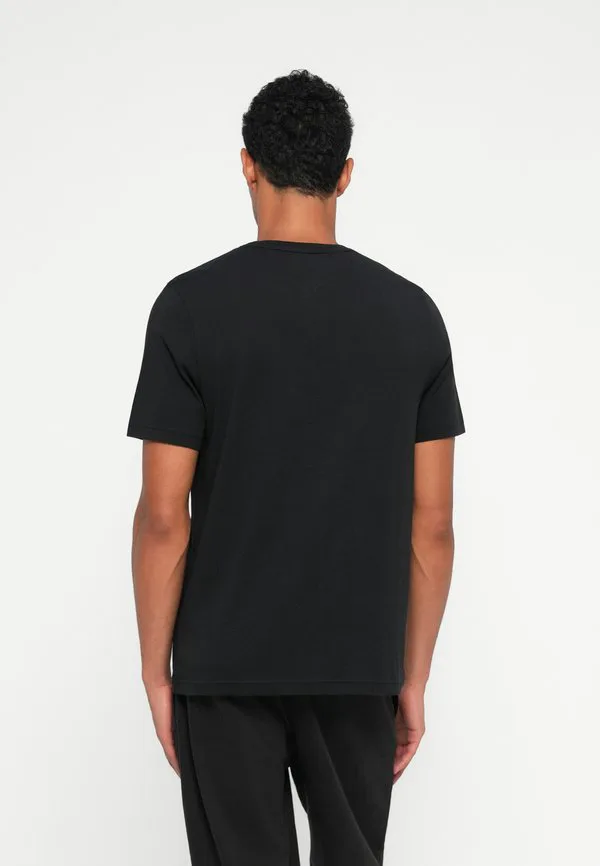 Футболка с небольшим центральным вырезом, базовая футболка. Tommy Hilfiger, Black — фото 3