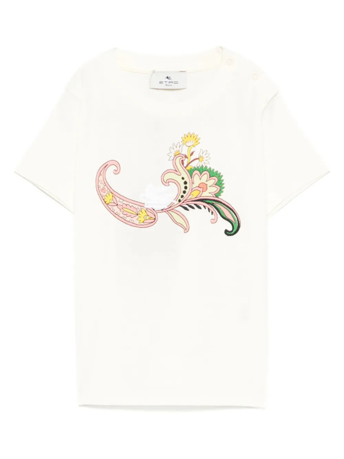 

ETRO KIDS футболка с вышивкой пейсли, нейтральный