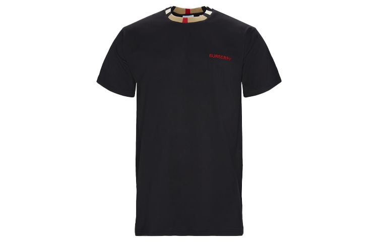 Футболка Burberry Icon Stripe Trim, черный — фото 3