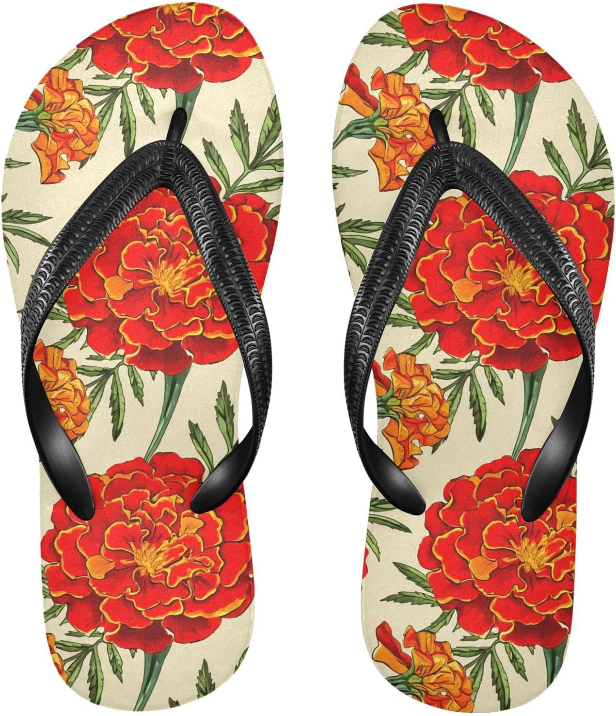 

Вьетнамки с листьями календулы, бежевые пляжные шлепанцы, резиновые нескользящие летние тапочки для женщин и мужчин Sinestour