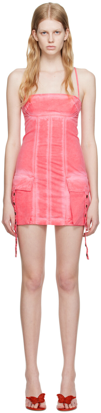 

SSENSE Эксклюзивное розовое мини-платье с карманом-карго Blumarine