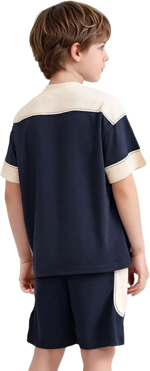Детский спортивный набор: футболка и шорты, быстросохнущий, Fldy, Navy Blue — фото 2