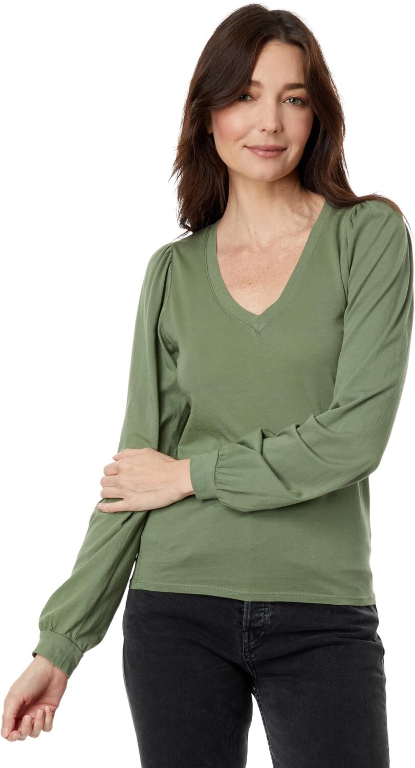 

Футболка bobi Los Angeles V-Neck Puff Sleeve Tee, цвет Sprout