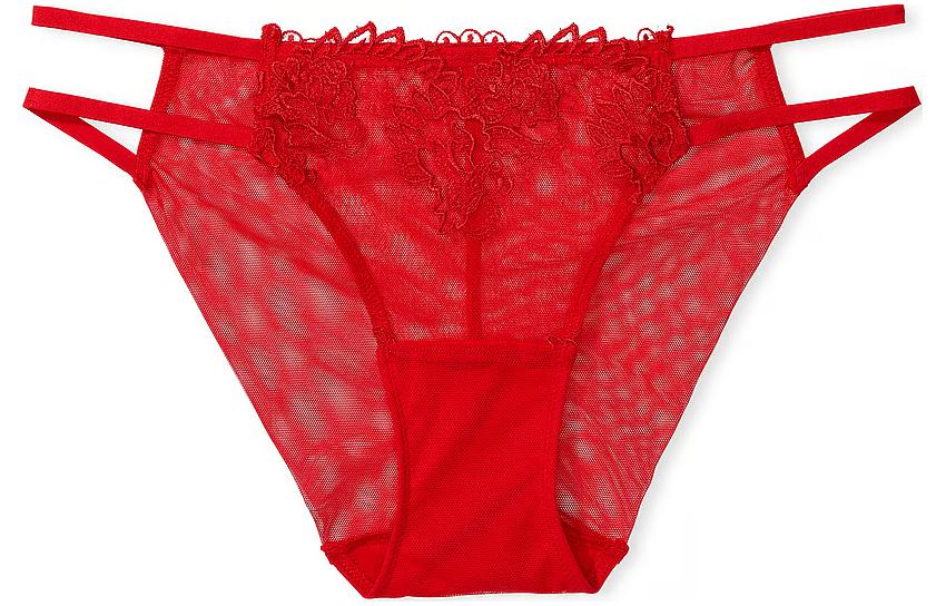 

Victoria's Secret PINK VERY SEXY вышитые сетчатые стринги на бретелях Ci Panty/L женские 1 упаковка красные
