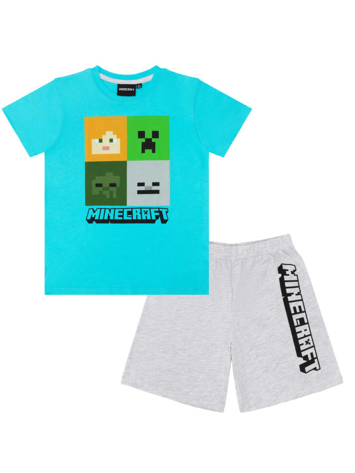 

Детская пижама Minecraft, короткий комбинезон-крипер белого цвета
