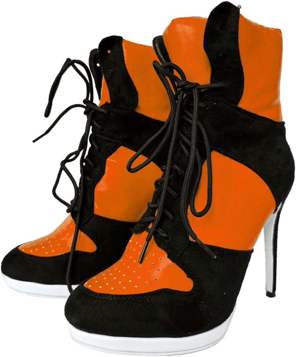 

Ботильоны Frankie Hsu Stiletto Sport с высокой шпилькой для баскетбола, черные замшевые классические белые кроссовки-бутсы, дизайнерская обувь больших размеров для женщин и мужчин