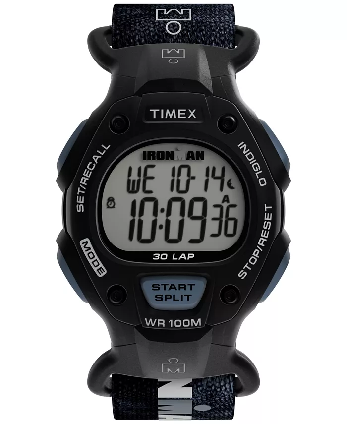 

Мужские кварцевые цифровые часы из черной кожи, 38 мм Timex