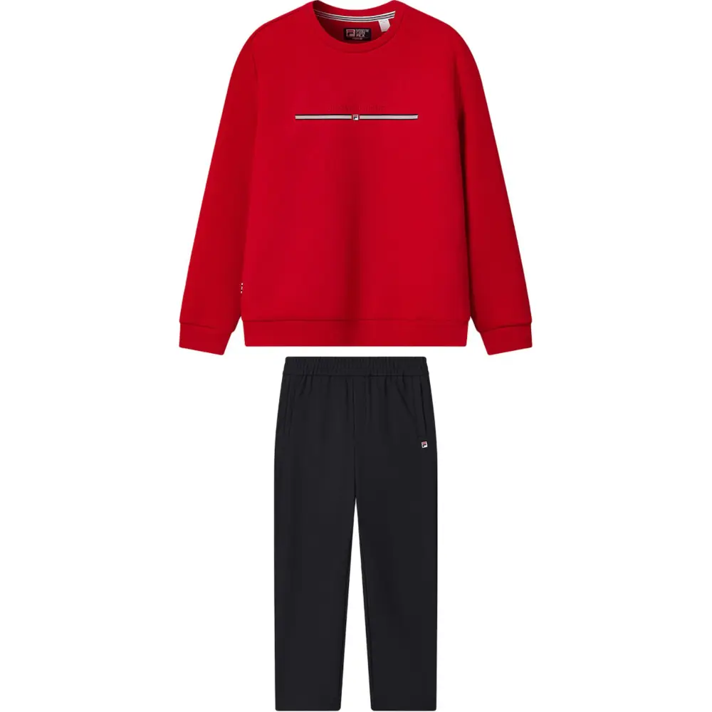 

Fila Комплект из толстовок для мужчин: красный верх + синий низ с круглым вырезом, средней ценовой категории