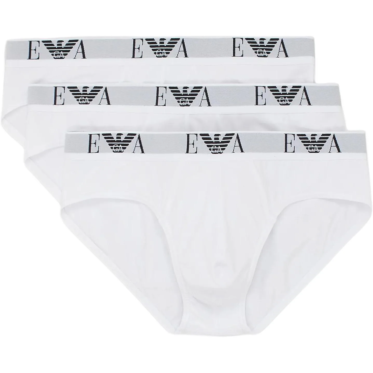 Трусы с логотипом на поясе EMPORIO ARMANI, 1 set 3 pack (белый)
