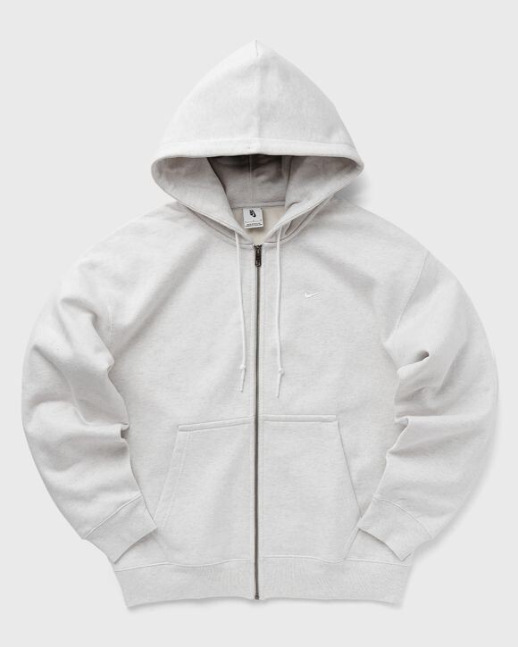 

Худи Nike Solo Swoosh Fleece Full-Zip Hoodie, цвет birch heather/white