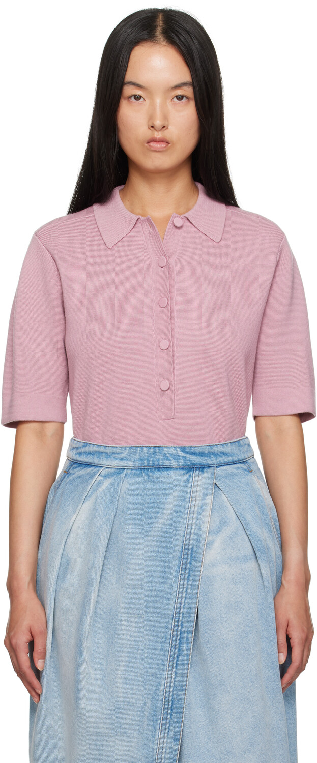 

Поло из мериносовой шерсти Dries Van Noten, розовый