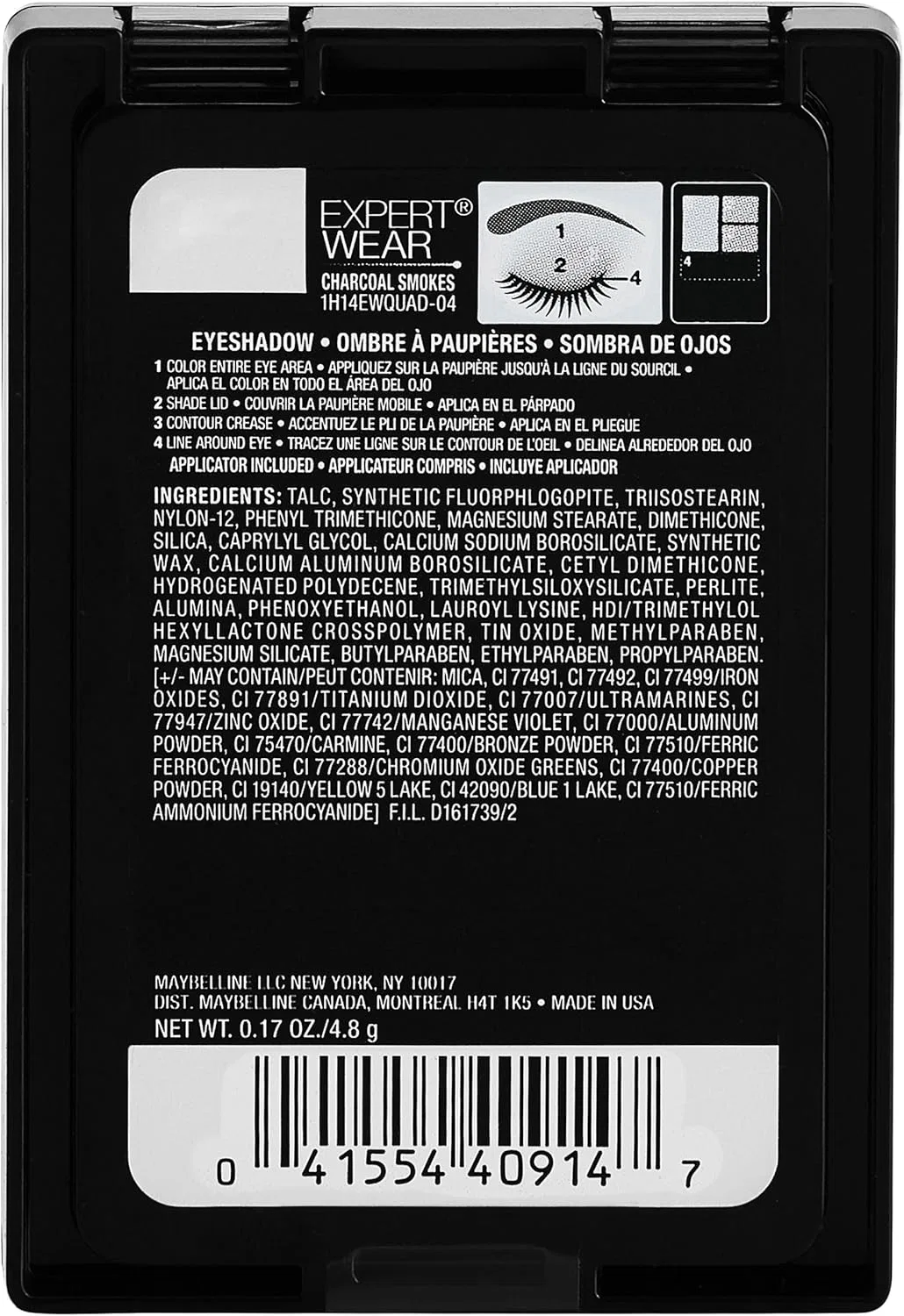 Тени для век Maybelline New York Charcoal and Inoue 0.17 oz — фото 2