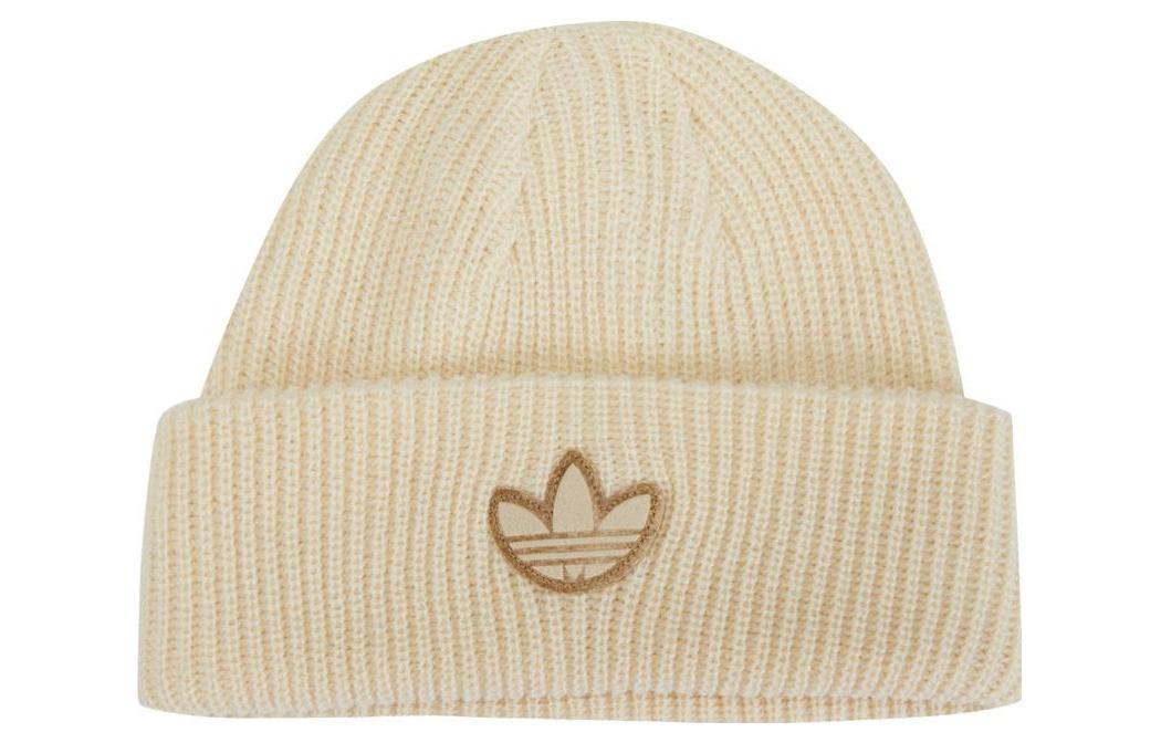 

Унисекс акриловая шапка-бини цвета хаки Adidas