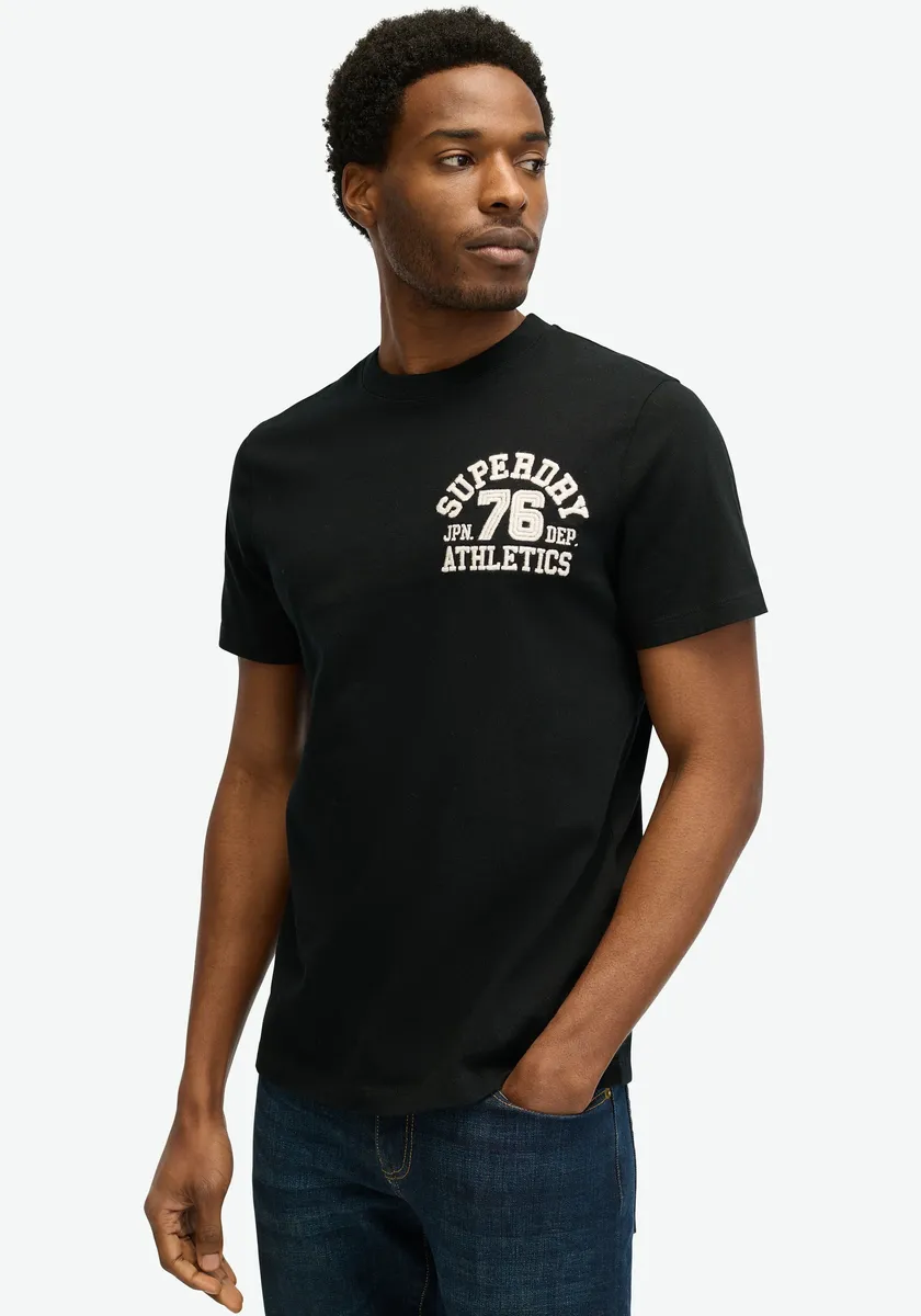 

Рубашка с короткими рукавами Superdry "EMMBROIDER SUPERSTATE LOGO TEE", черный