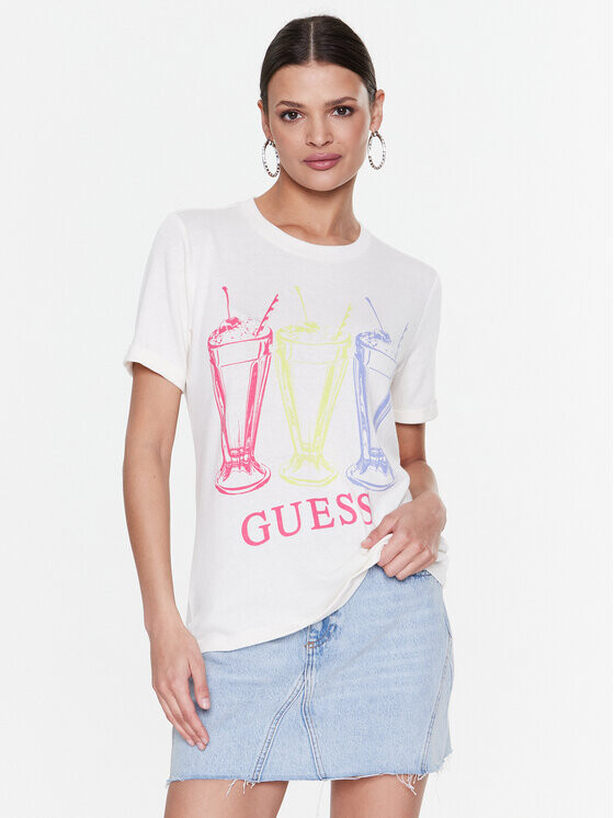 

Футболка стандартного кроя Guess, экрю